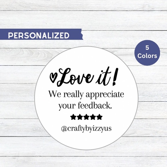 100 Personalized Loved it! Please Leave a Review Stickers - Picture 4 of 10